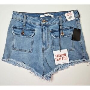 Celebrity Pink Juniors Raw Hem Mid-Rise Cut-Off Denim Shorts Size 5 - NWT